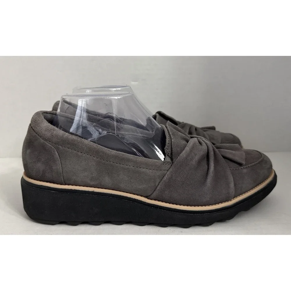 Women's‎ CLARKS Collection Loafer Sharon Dasher Shoes 10 M Suede Comfort Wedge